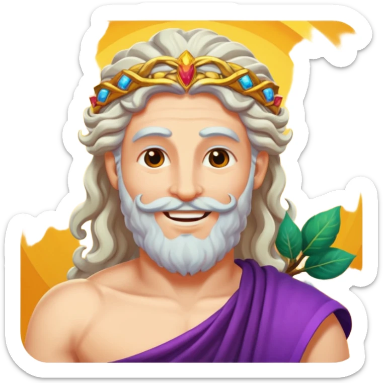 dionysus, zeus, and semele, a mortal woman in one picture sticker
