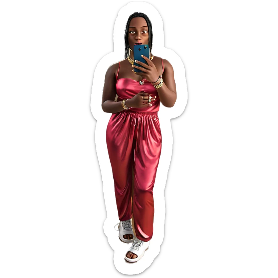 selfie with jewelry reflection sticker