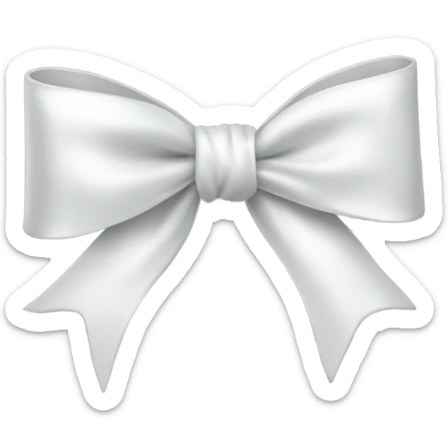 white satin bow sticker