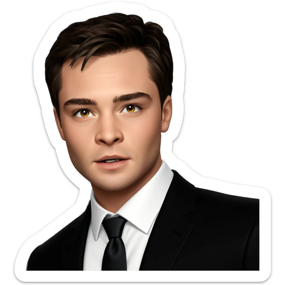 formal portrait of a boy sticker