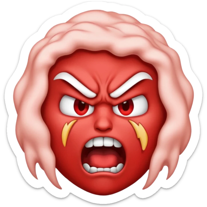 very angry and mad enraged fuming foaming at the mouth emoji  sticker