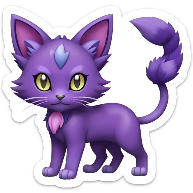 Purrloin-Delcatty-Pokémon-Fakémon-hybrid-creature (full body) sticker