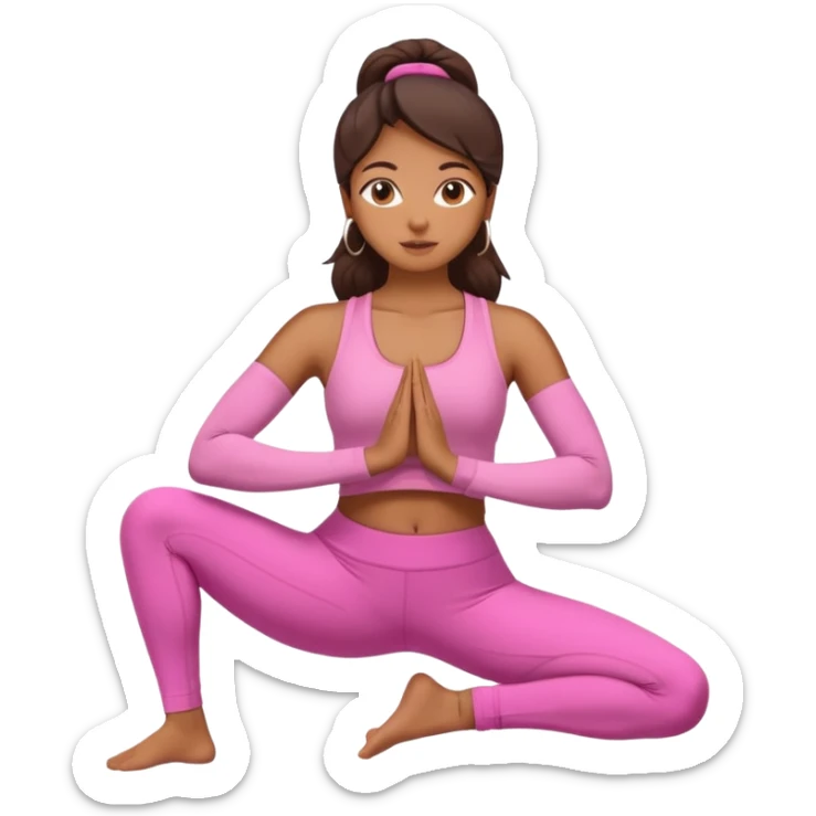 brown girl in  pink yoga pants and full sleeve tank sticker