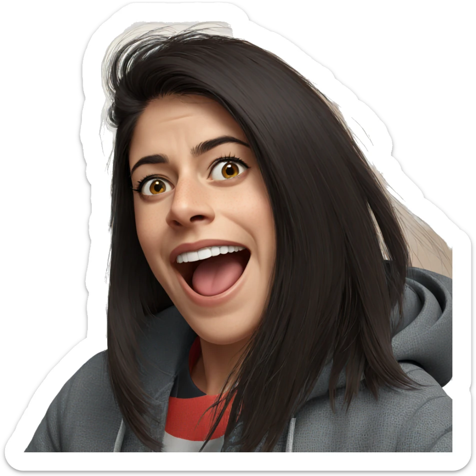 realistic portrait of girl sticker