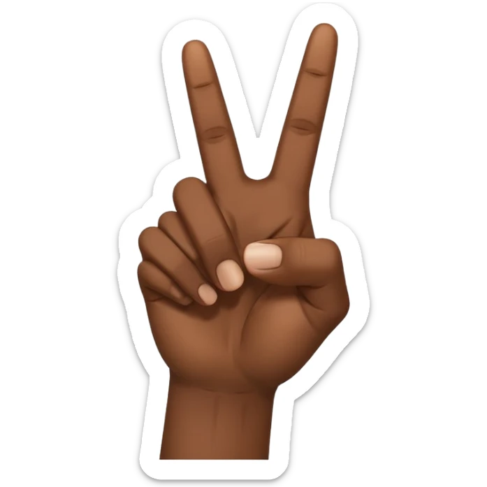 Make the ysl hand sign, but make the hand dark skin, only 5 fingers, with the index and middle finger up and the thumb up, every other finger down. Only 1 hand  sticker