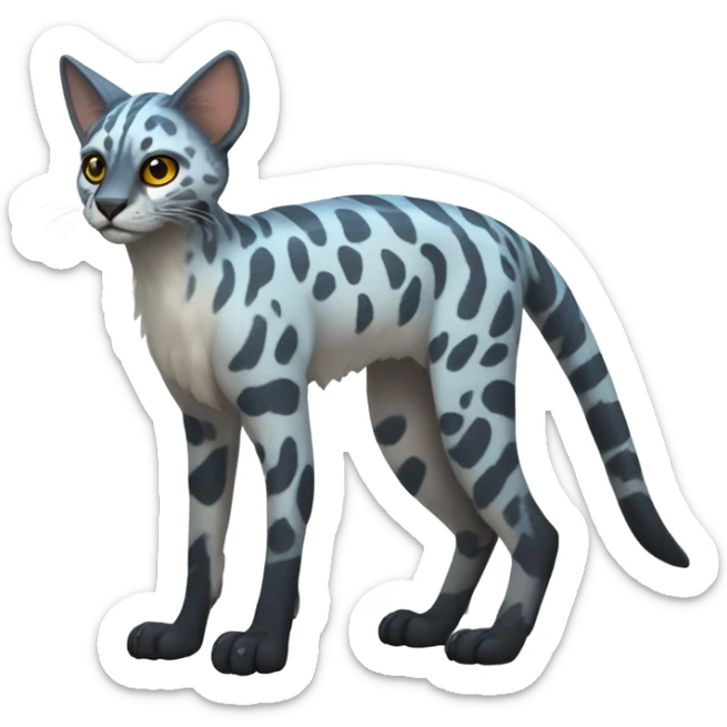 Modern Feral Rare Fantasy Vernid-Trico-species by LiLaiRa, random markings, full body sticker