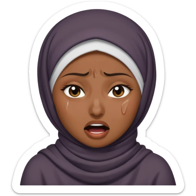 A hijabi woman choking herself out of frustration and anger sticker