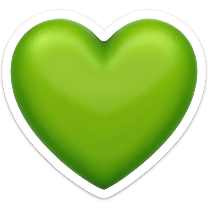 Un corazón de color verde lima sin ninguna decoración y no agregues caras  sticker