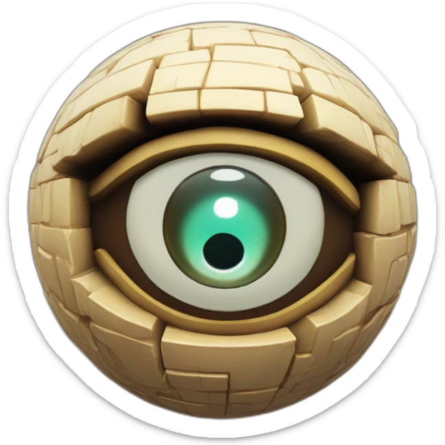 3d sphere with a cartoon Shulker skin texture with Eye of Horus sticker