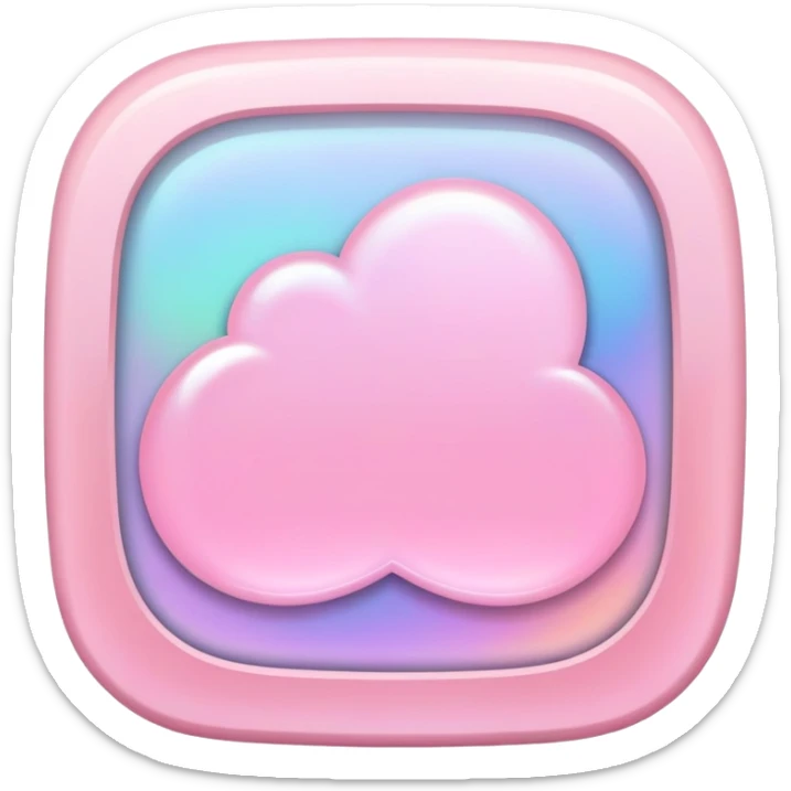 Iridescent pastel pink formal elegant sophisticated cultured neat pretty beautiful nifty app icon sticker