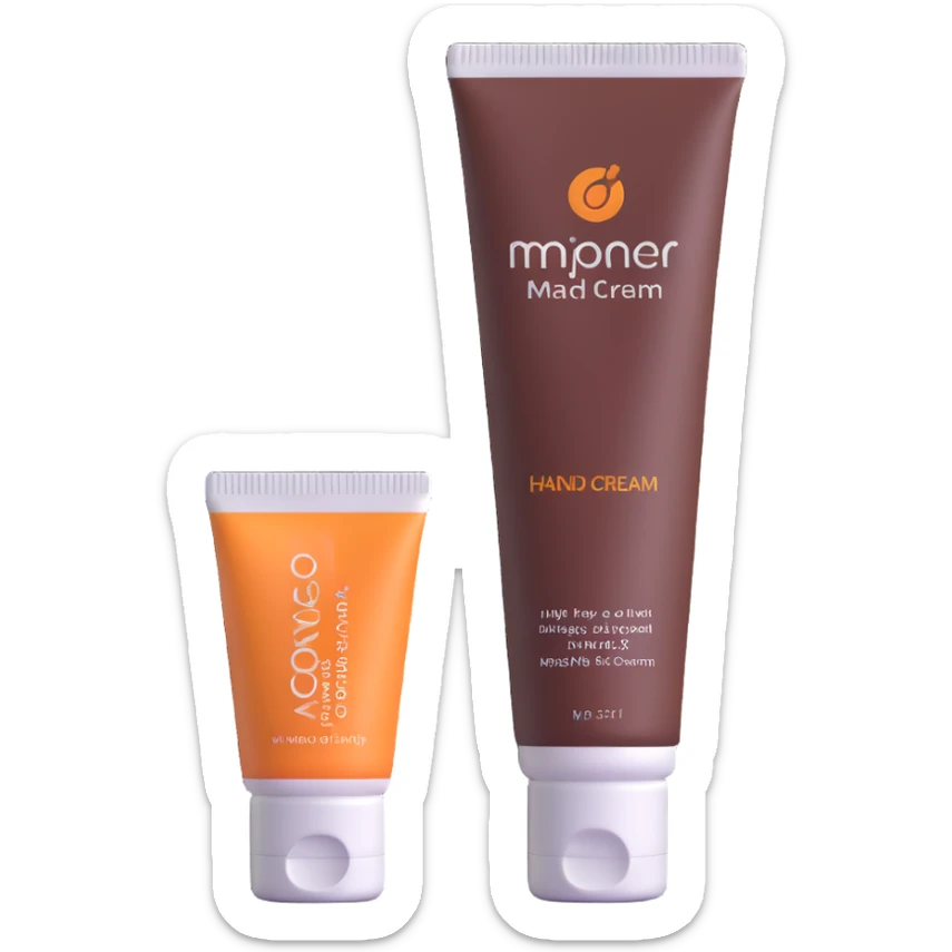 used tube of hand cream, wrinkled and partially empty, pastel colors sticker