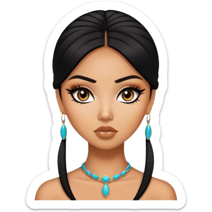 southwest asian beauty standard, pretty bratz baddie, black eyeliner sticker