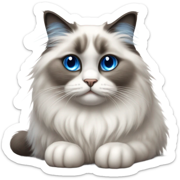 Sad ragdoll cat sticker