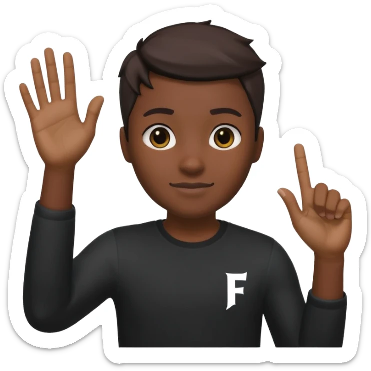 Que este 🙋🏾emoji envés que saludé haga con mano la forma de el emote de fornite toma la L sticker