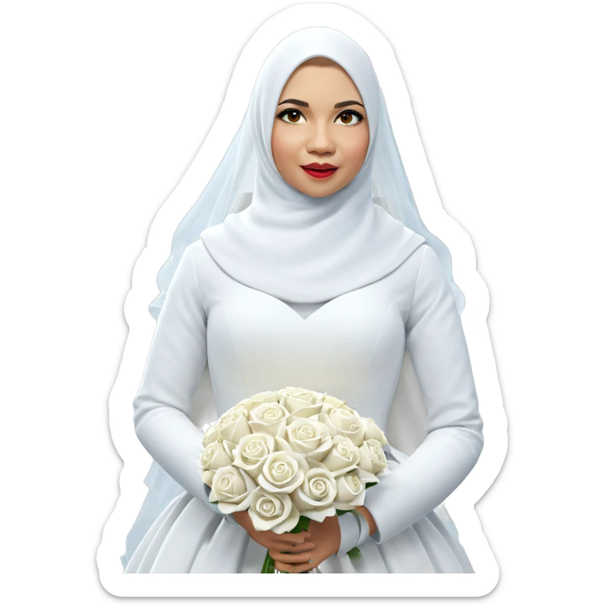 bride with rose bouquet sticker