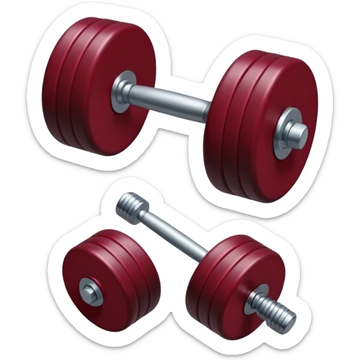 sticker de una pesa pequeña de color vino oscuro con rojo carmesí en full HD 4K sticker