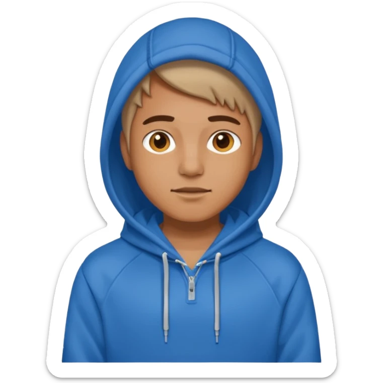 emoji of a person wearing a blue hoodie sticker
