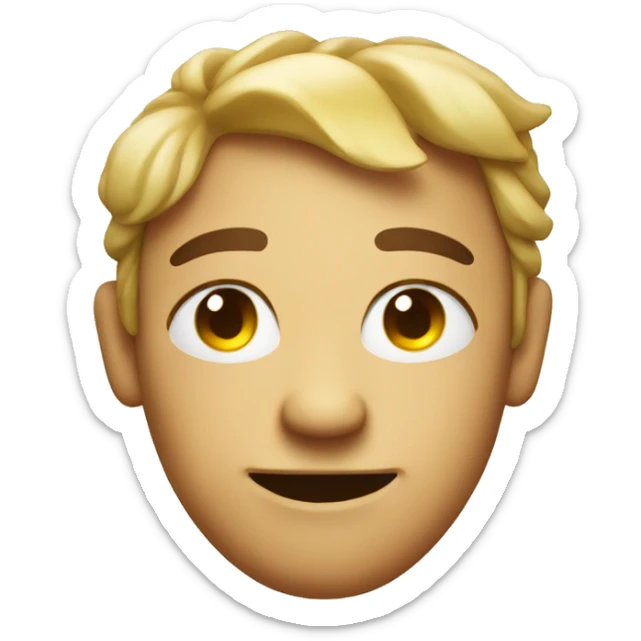 Emoji smirking, closed eyes in the style of apples emojis sticker