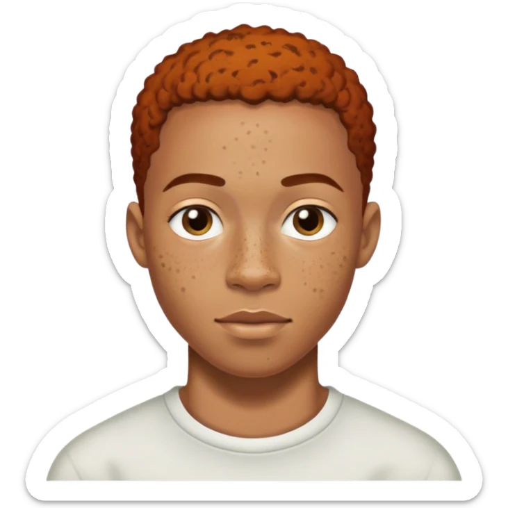 25 yr old light skined African american Male with freckles and low regular hair cut  sticker
