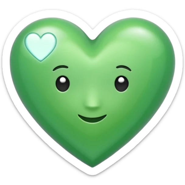 Un corazón de color verde en una tonalidad claridad con un poquito de brillitos sticker