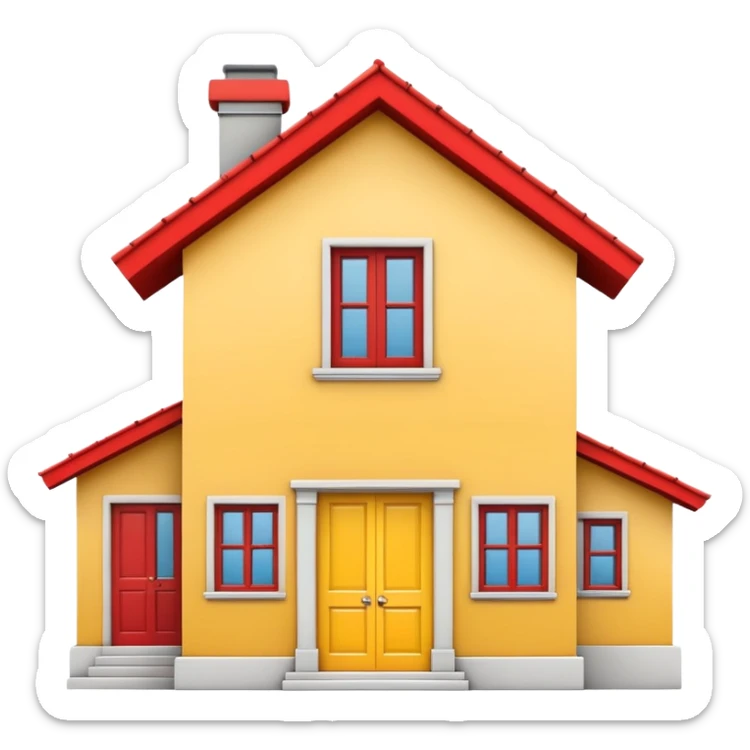 Emoji de mi marca " HM construimos" con la imagen de una casa en color amarillo  sticker