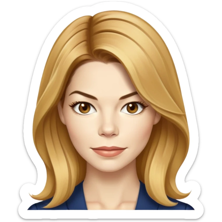Michelle Monaghan with honey blonde hair, female actress portrait sticker
