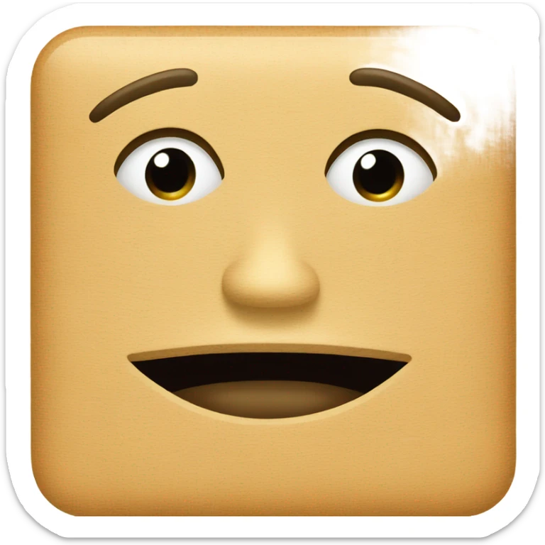 😗 with a rectangle sjape that have a 3 shape at the end coming out of the mouth sticker