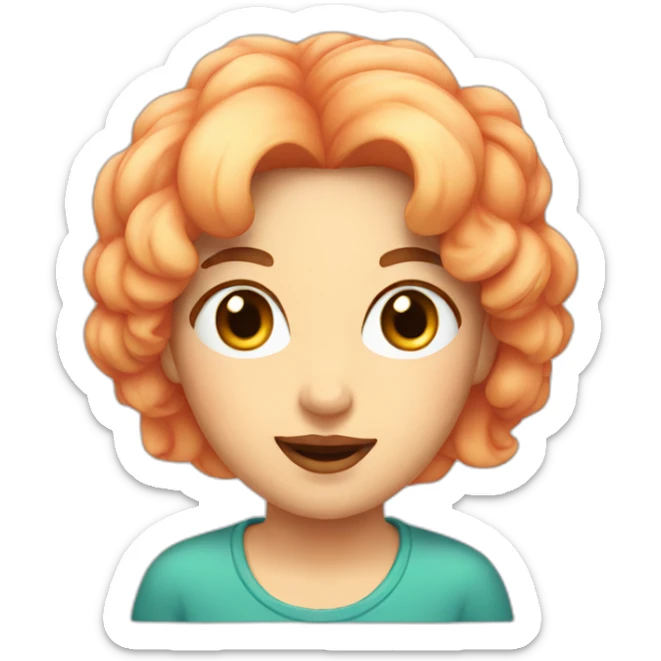 Portrait of a peach sticker