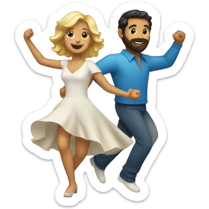 Puerto rican beard short hair with blonde girl dancing sticker