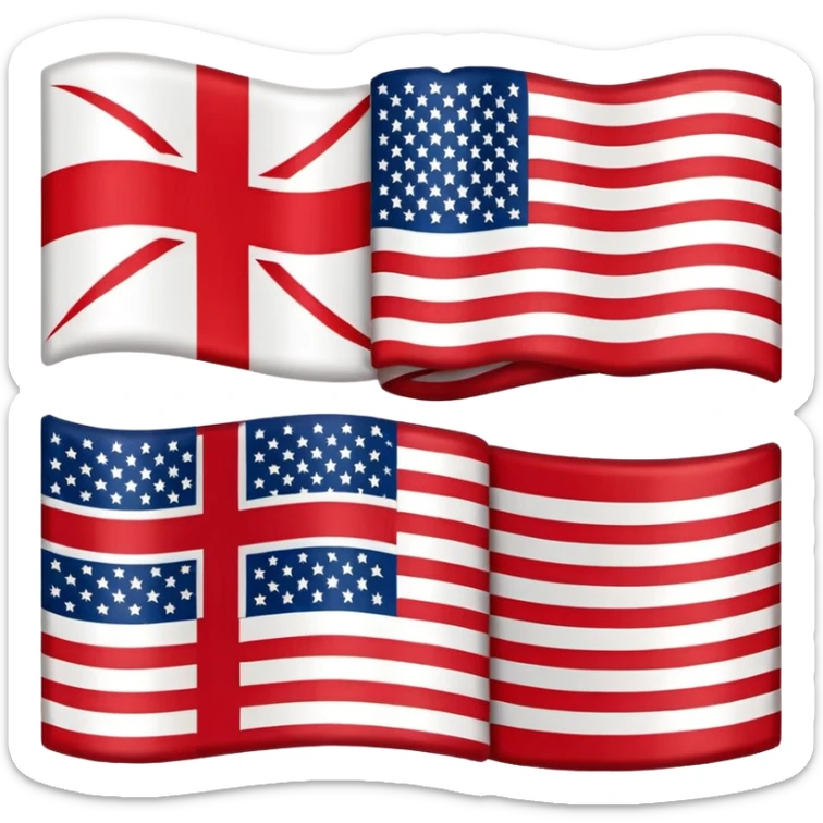 creative mashup of the Georgian national flag and the American flag sticker