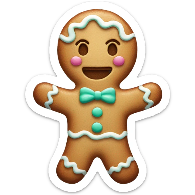Pastel gingerbread man sticker