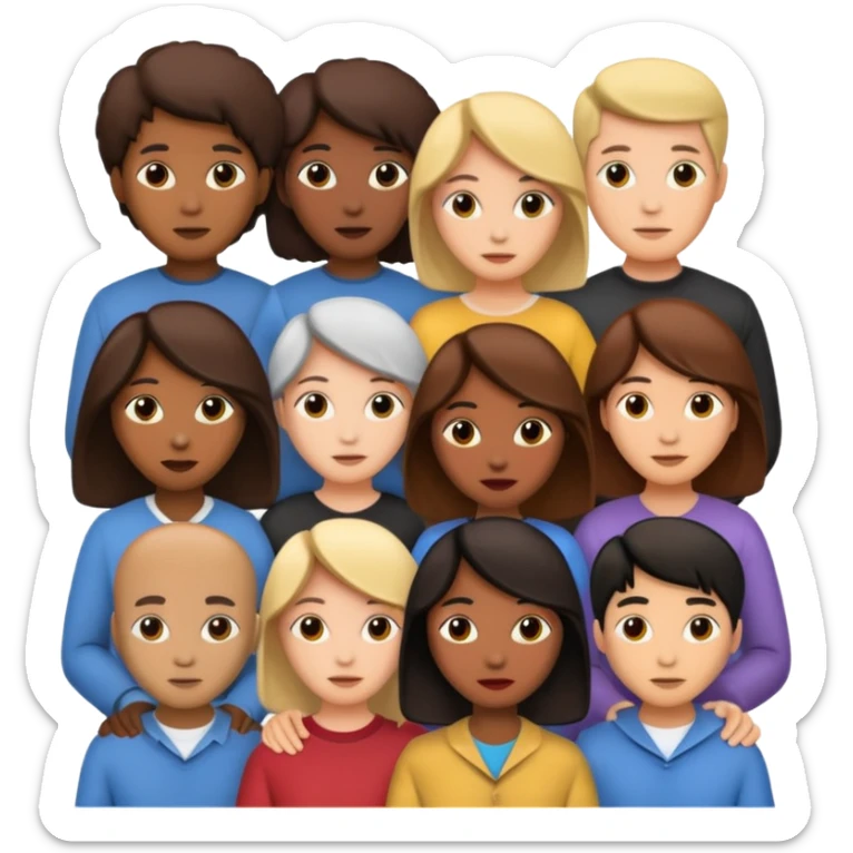 create an emoji for a group of actors with no face, just there heads. like in the ios emoji. a crowd sticker