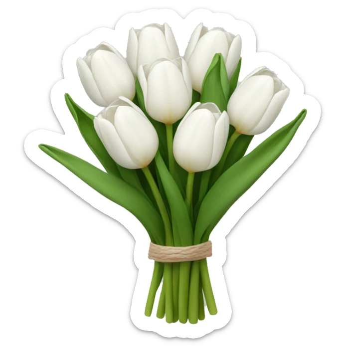 white tulip bouquet  sticker