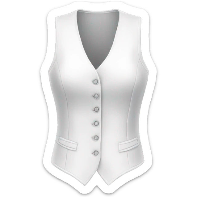 Realistic isolated side view of a white fashion vest blouse. sticker