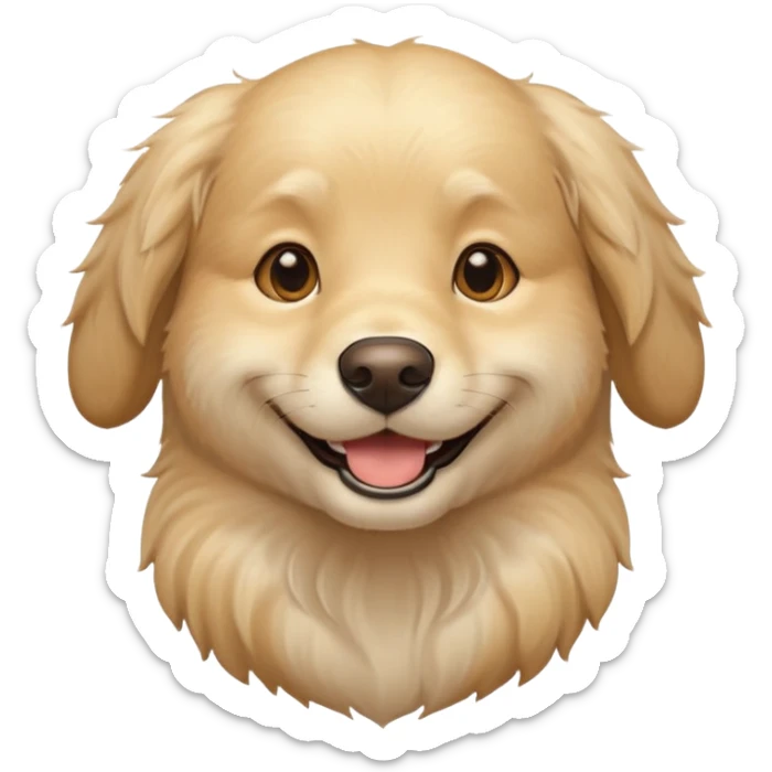 cream golden retriever sticker