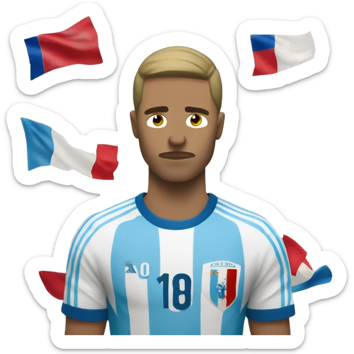 un francés llorando por la derrota en fútbol sticker