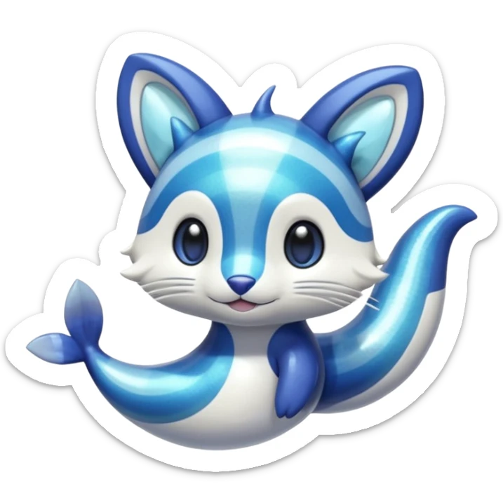 Oceanic Hydrothermal Shiny Glossy Glassy Hydroelectric Whirly Camerupt-Furret-Meowstic-Wailmer-fusion-hybrid (full body) sticker