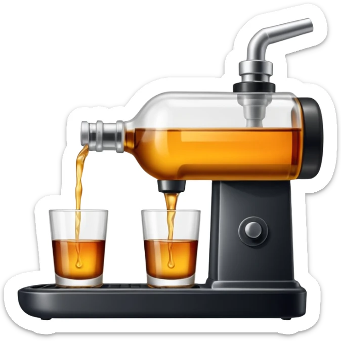 Envasado de botella de licor con boquilla de la maquina para llenado y sin logo en la botella sticker