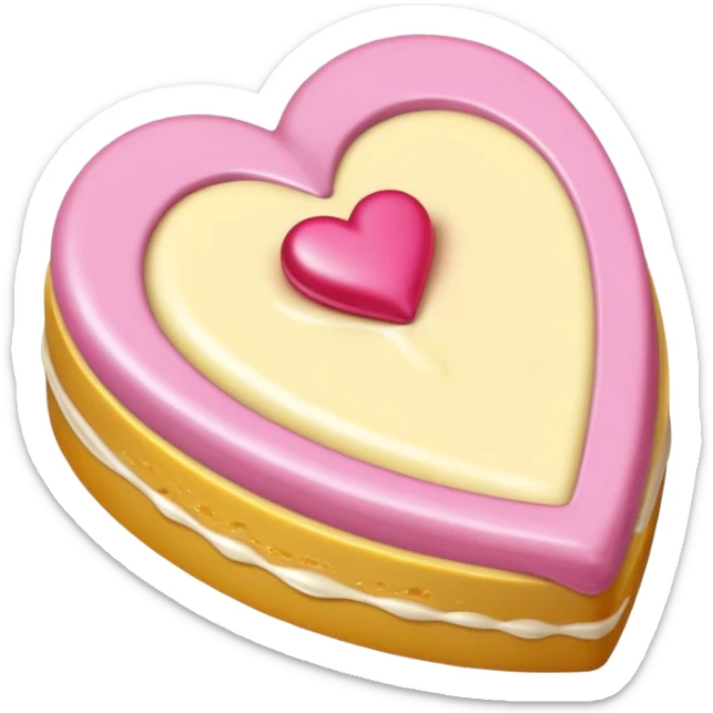 Diseña un emoji de un remolino (swirl) de mantequilla corporal, de textura muy suave y cremosa, con un pequeño corazón de color rosa brillante en la punta. Enfoque en la textura y el cuidado. sticker