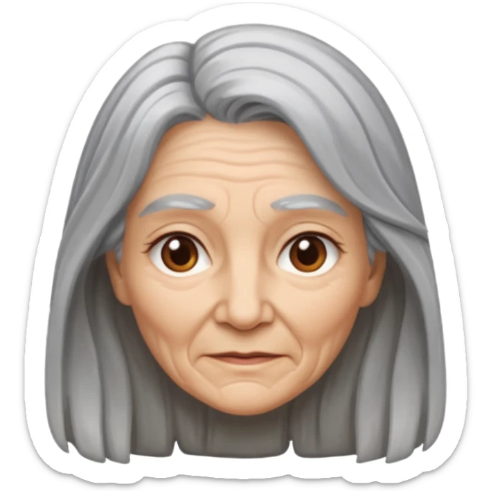 cara vieja por un lado y cara joven por otro lado de una mujer sticker