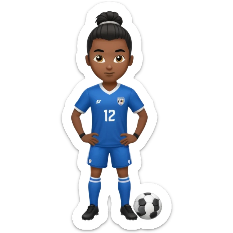 a pretty male bratz footballer. black hair tied in a manbun sticker