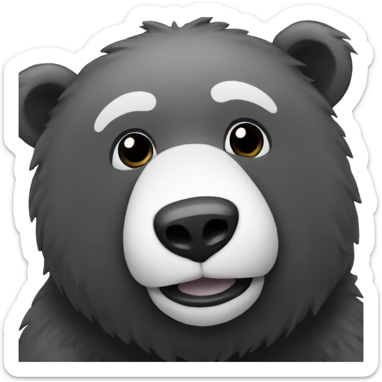 Black and white bear sticker