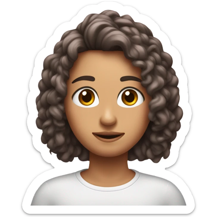 Somente rosto, olhos grandes o fofos, bochecha rosa, cabelo rosa sticker