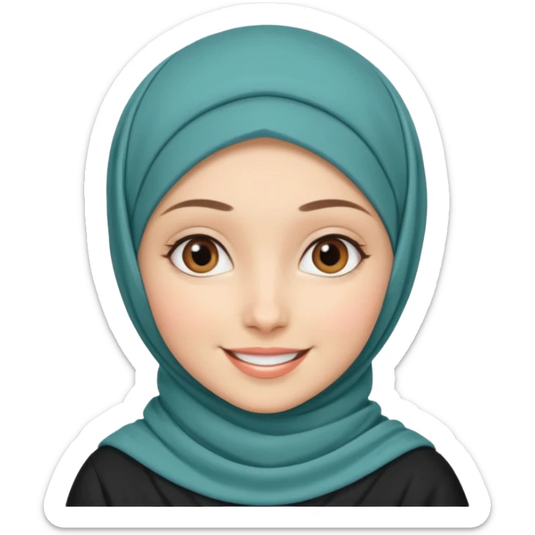 crée moi une jeune fille très belle avec le voile musulaman sticker