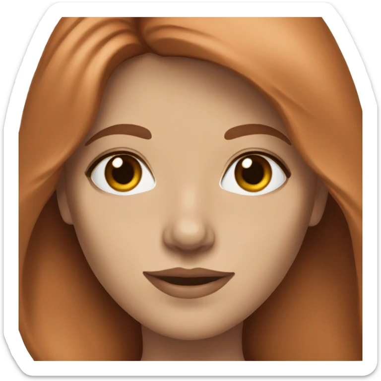 white women, auburn hair, browns eyes sticker