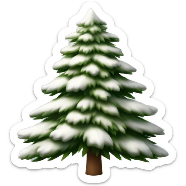  actual white fir christmas tree isolated.  sticker