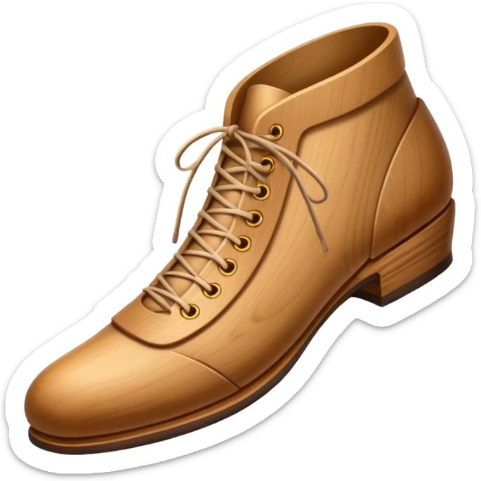 Un zapato de madera estilo Polonia . El zapato está tallado a mano. Pero de madera   sticker