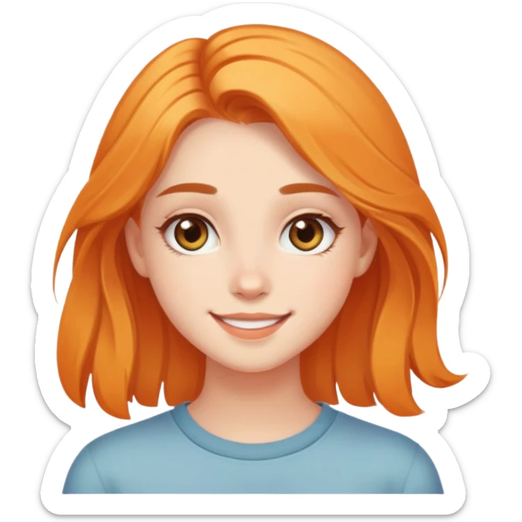 girl with clear skin, bright eyes, healthy hair, warm confident smile, soft girl aesthetic sticker