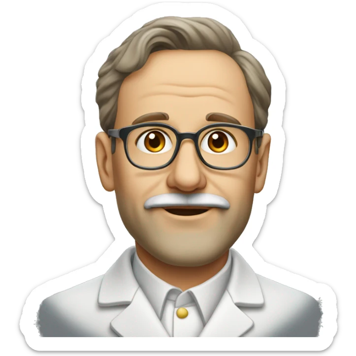 Swiss chemist of the 20th century without beard, mustache or glasses, 40 years old sticker