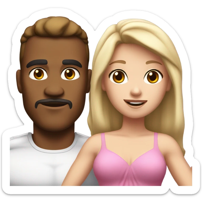A Couple,A Boxer and a princess, Boxer has darkblond hair and has big muscles, the Princess light blonde hair and a pink dress  sticker